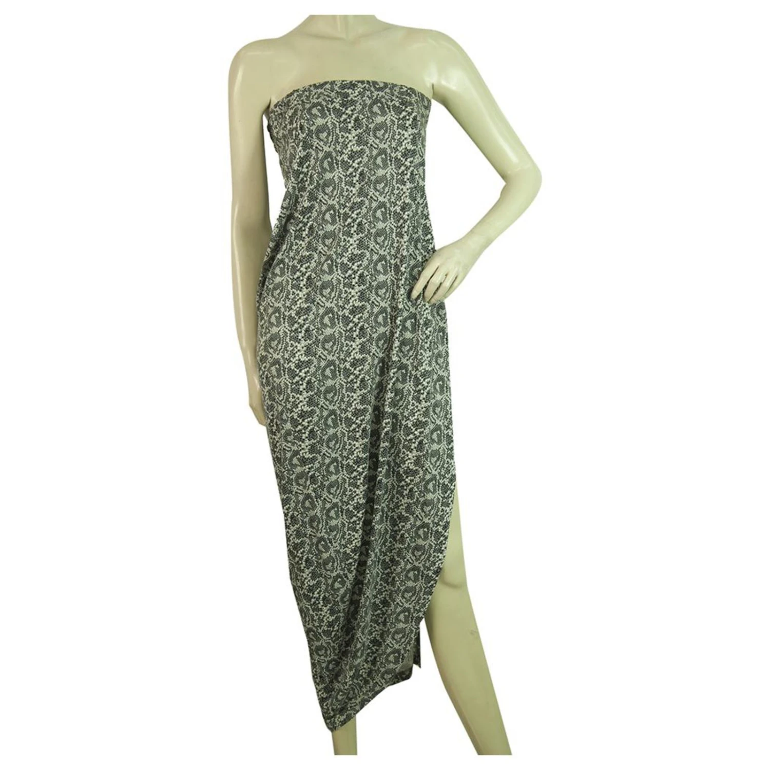 Thakoon - Jupe Longue Ou Robe Bustier à Motif Serpent Noir Et Blanc Taille XS Multicolore – Image 3