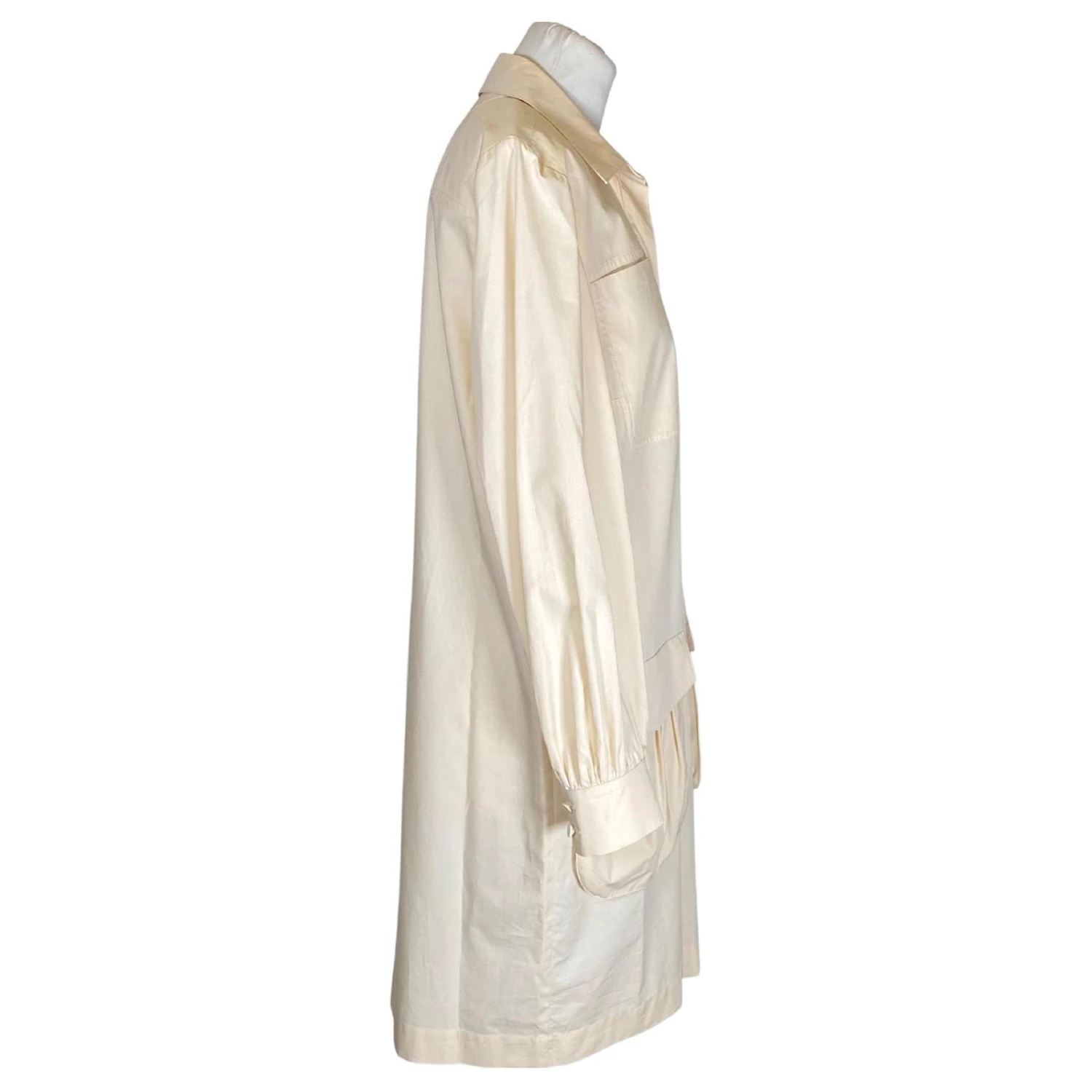 Robe Fendi En Coton Crème Avec Poches Plissées Blanc Écru – Image 2