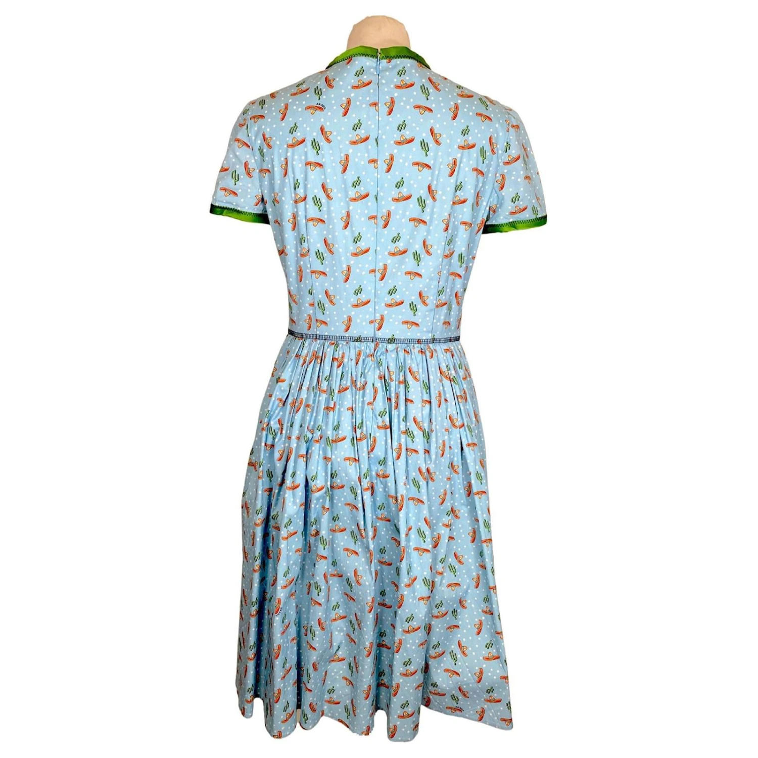 Robe Prada à Imprimé Cactus & Sombrero Sur Coton Bleu – Image 3