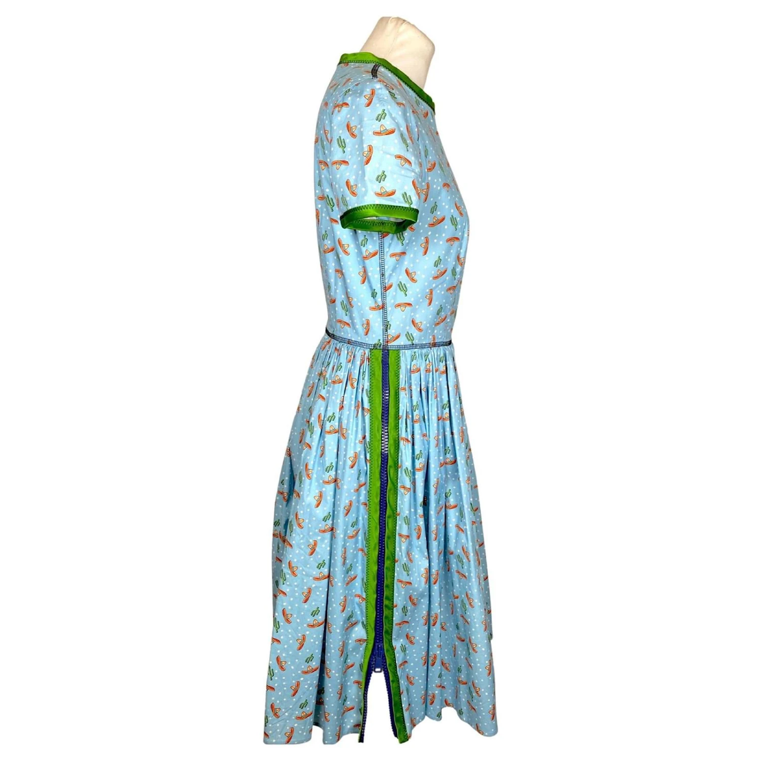 Robe Prada à Imprimé Cactus & Sombrero Sur Coton Bleu – Image 8