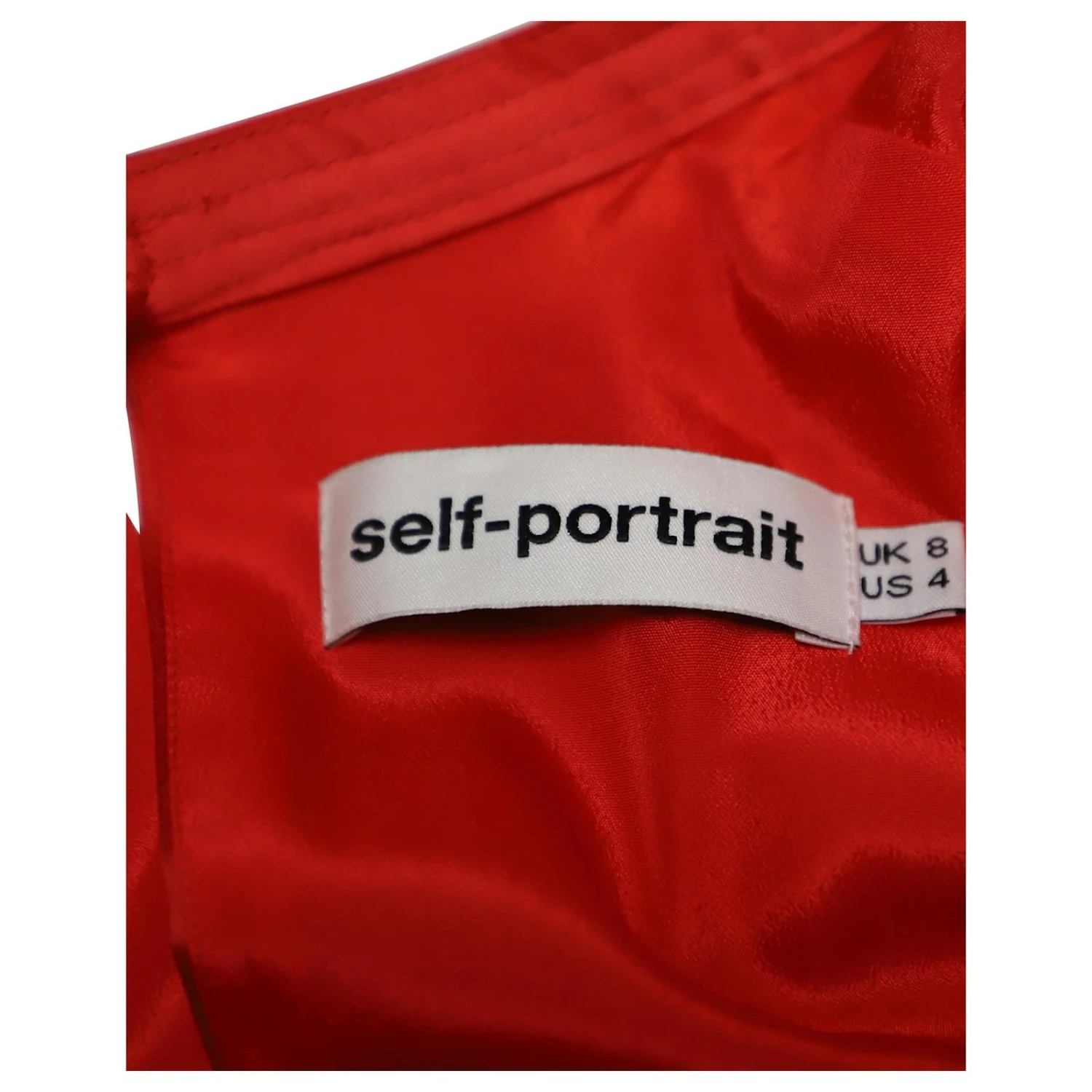 Self Portrait Self-Portrait Robe Asymétrique Péplum Trou De Serrure En Satin Rouge – Image 6