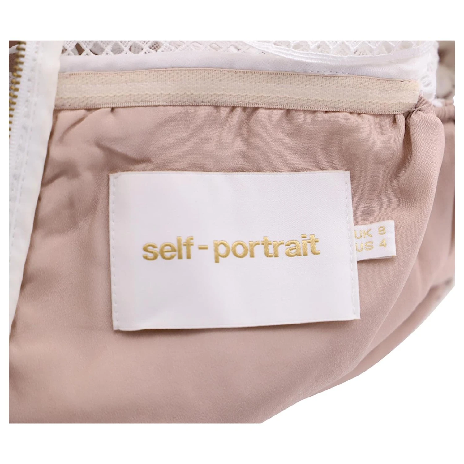 Self Portrait Self-Portrait Mini Robe En Dentelle Guipure épaules Dénudées En Polyester Blanc – Image 3