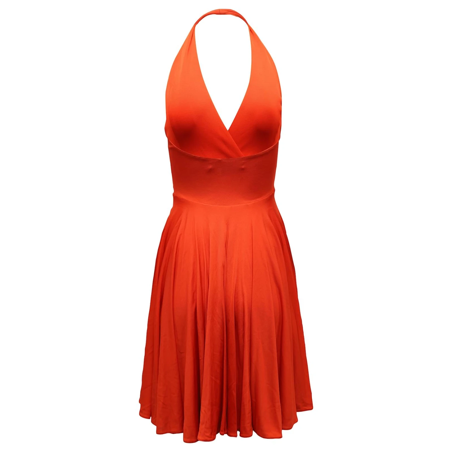 Ralph Lauren Collection Robe Dos Nu En Viscose Orange – Image 2