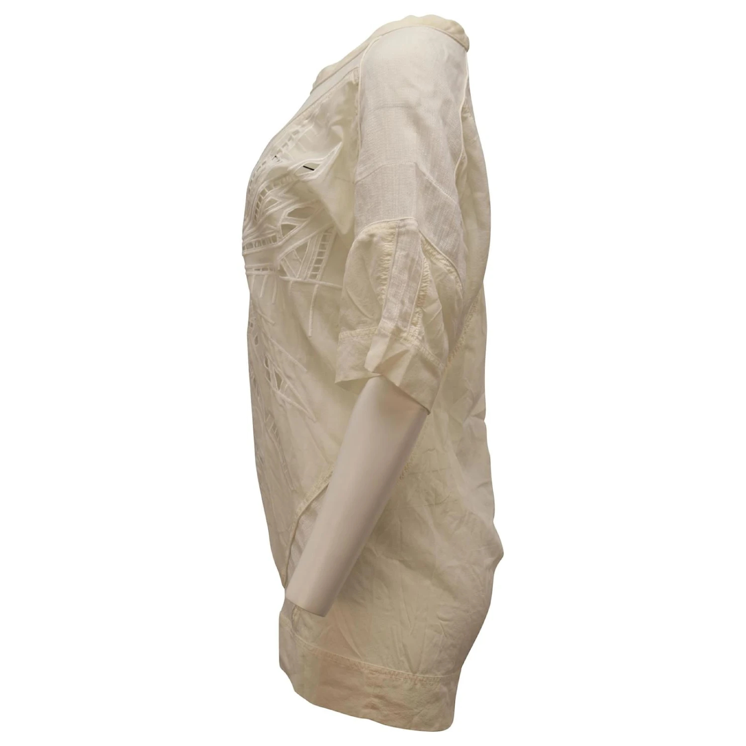 Robe Découpée Au Laser à Motifs Iro En Soie Blanche – Image 2