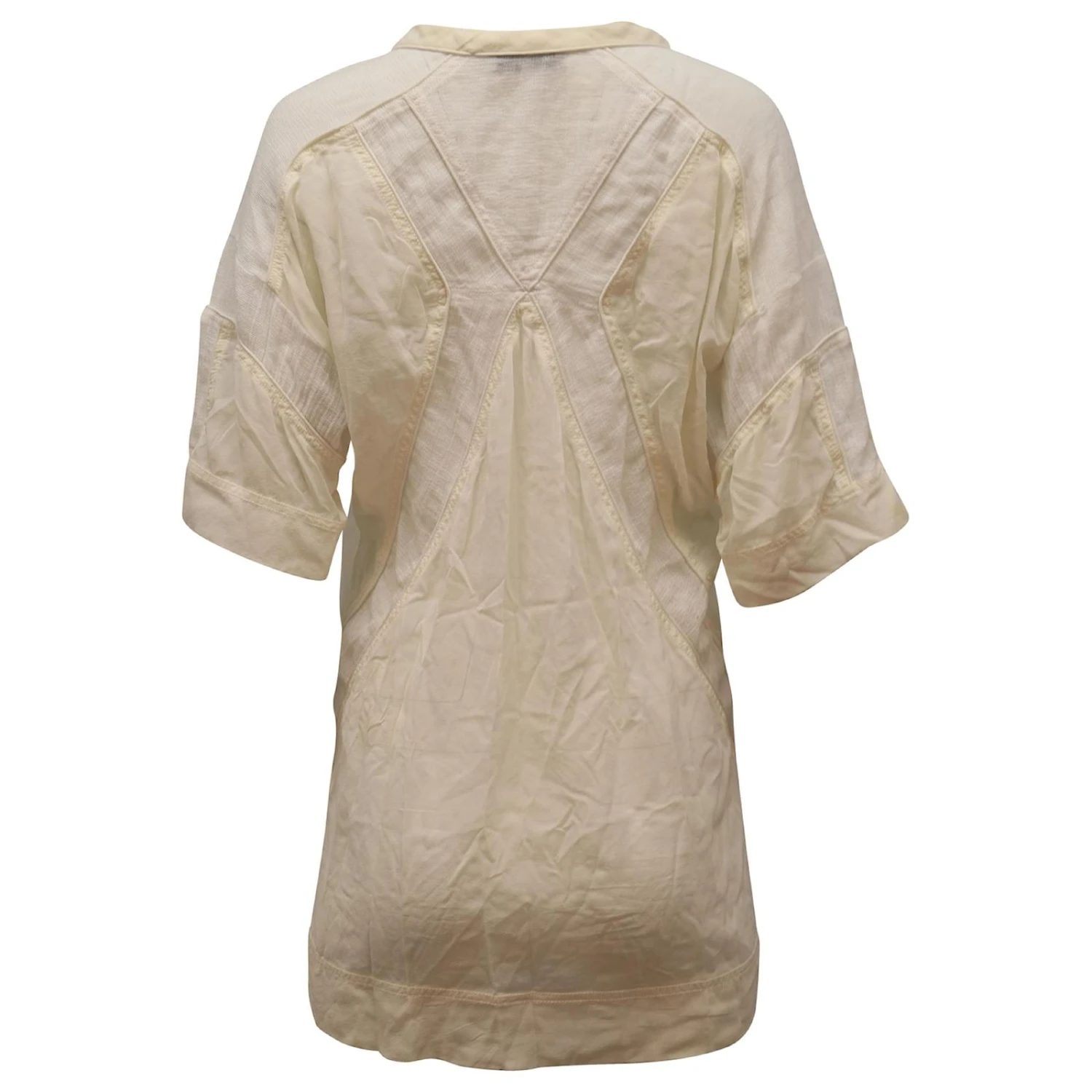 Robe Découpée Au Laser à Motifs Iro En Soie Blanche – Image 3