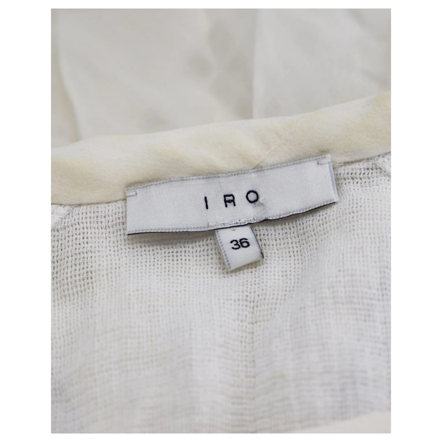 Robe Découpée Au Laser à Motifs Iro En Soie Blanche – Image 4