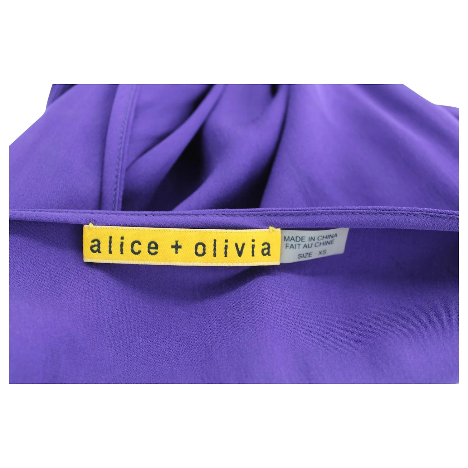 Alice + Olivia Robe Ourlet Asymétrique Avec Ceinture En Soie Violette – Image 5