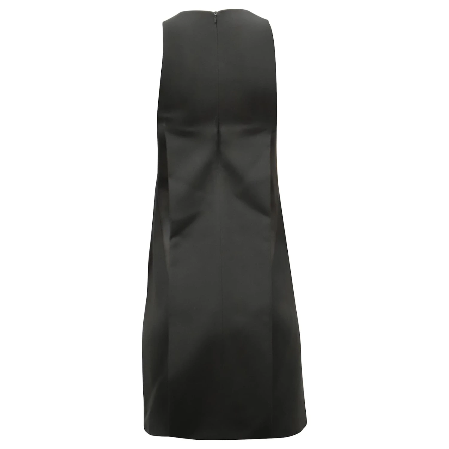 Emporio Armani Robe Droite Sans Manches En Crêpe En Viscose Noire – Image 2