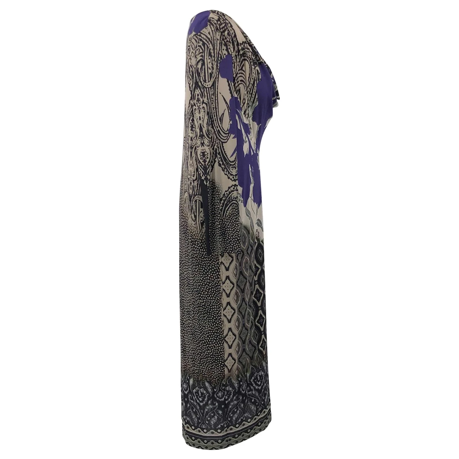 Robe Etro En Imprimé Géométrique Violet à Manches Longues – Image 3