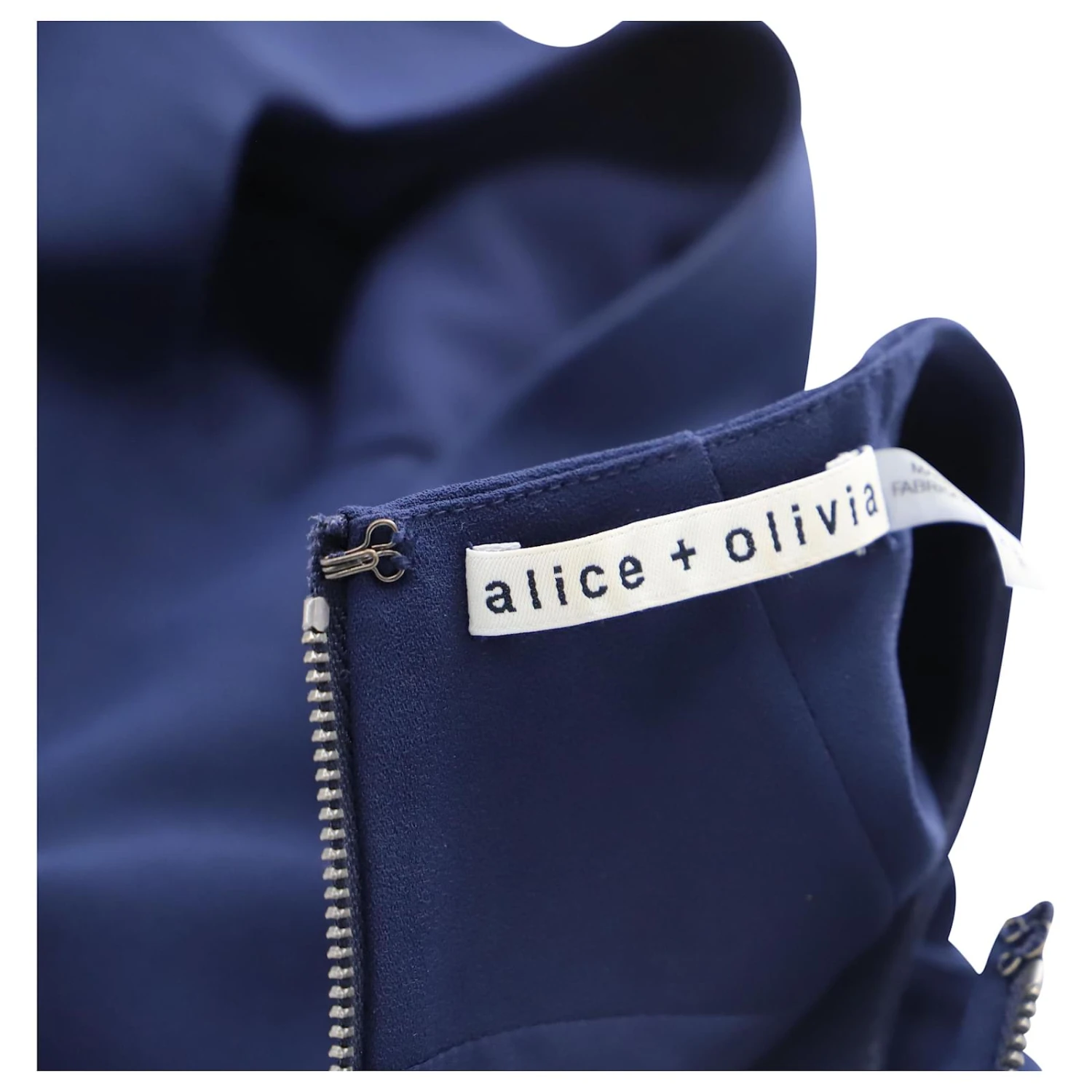 Alice + Olivia Robe Fourreau Sans Manches En Polyester Bleu Marine – Image 4