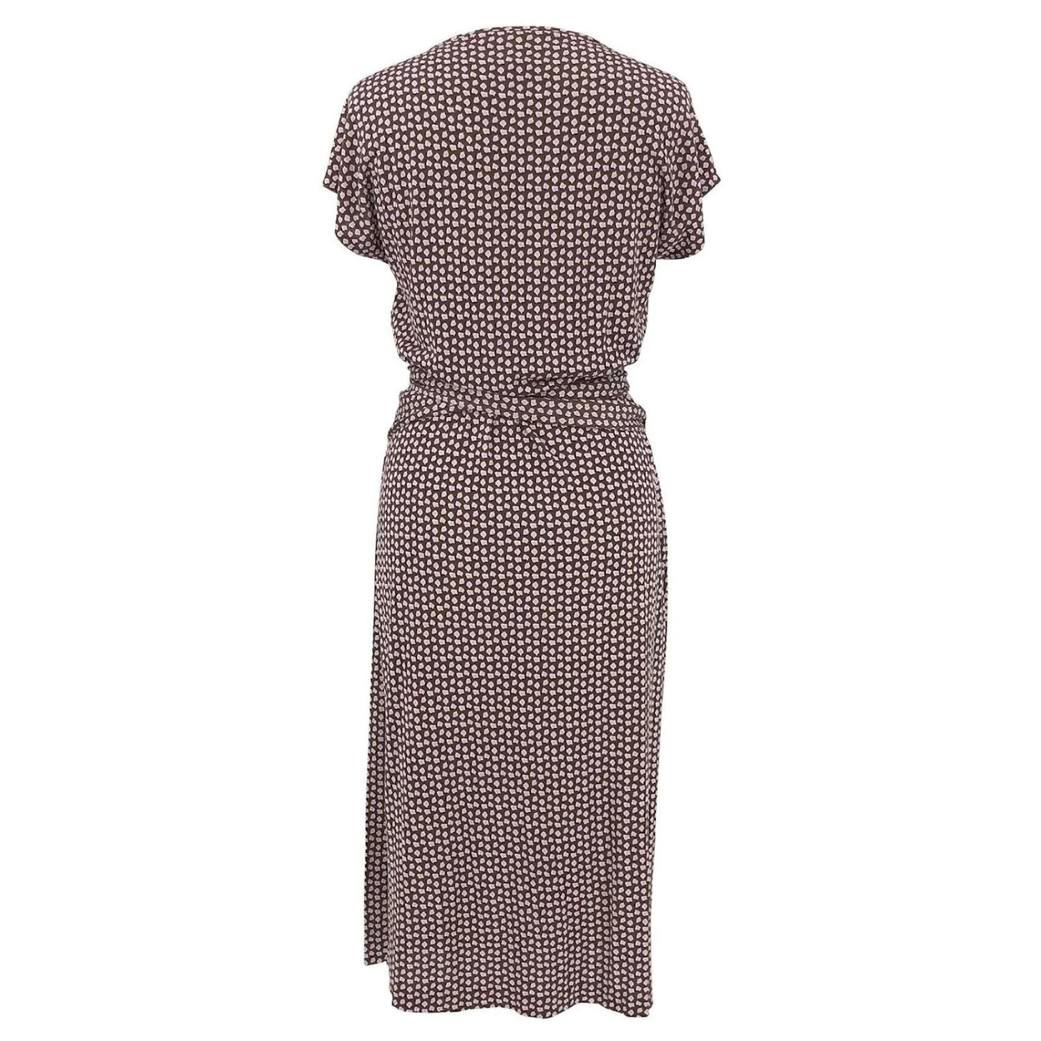 Diane Von Furstenberg Robe Portefeuille DVF à Mancherons En Jersey De Soie Marron à Motif Lilas – Image 2