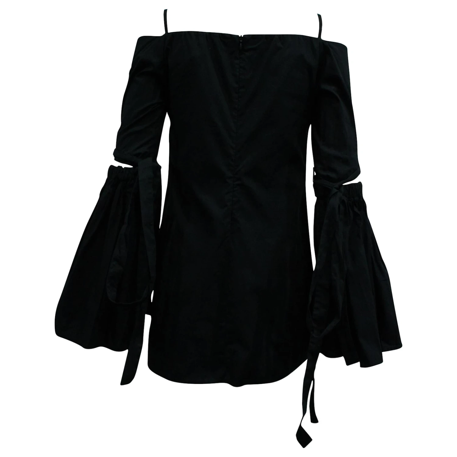 Mini Robe Ellery à épaules Dénudées En Coton Noir – Image 2