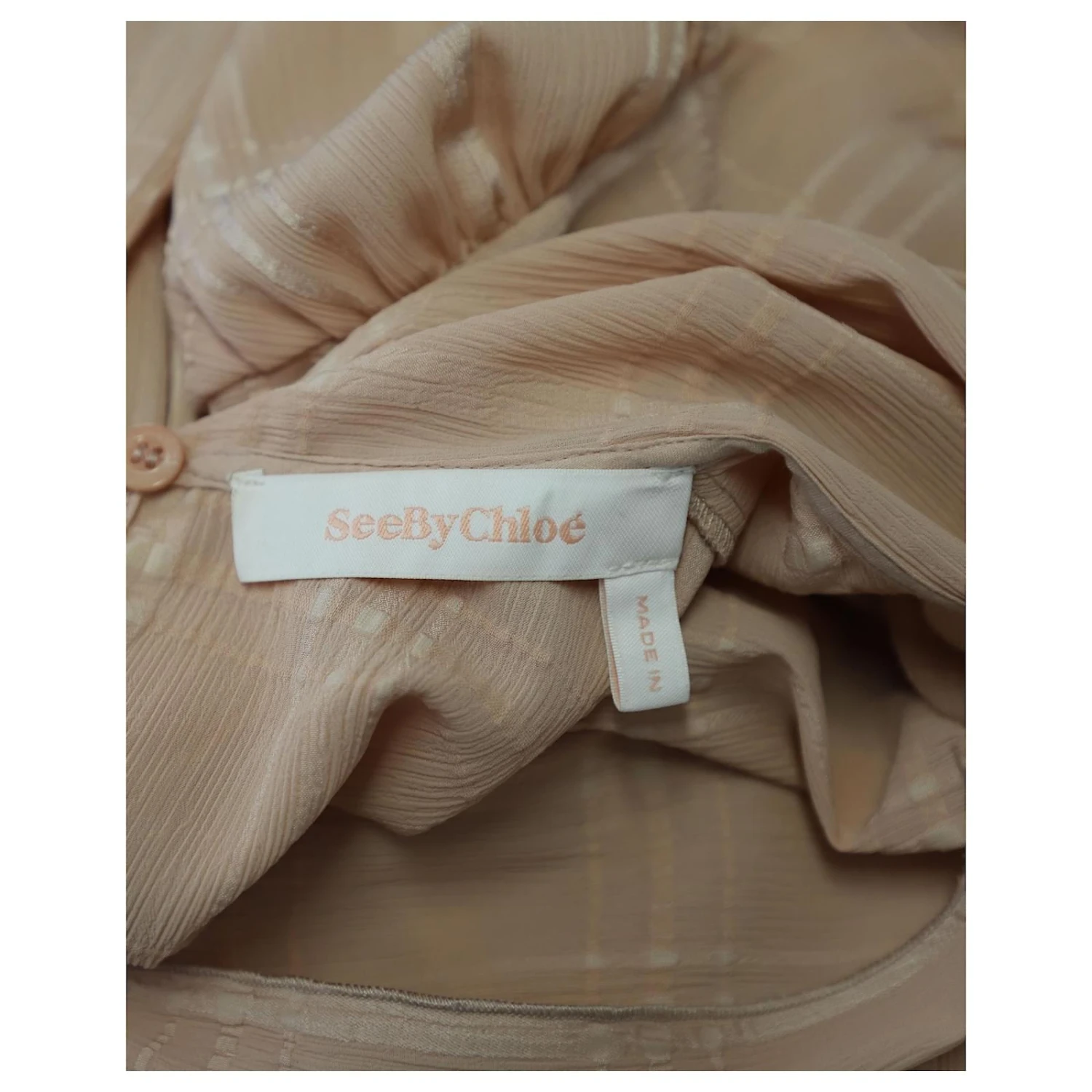 See By Chloé Robe Foulard Volantée En Polyester Rose Pastel – Image 7