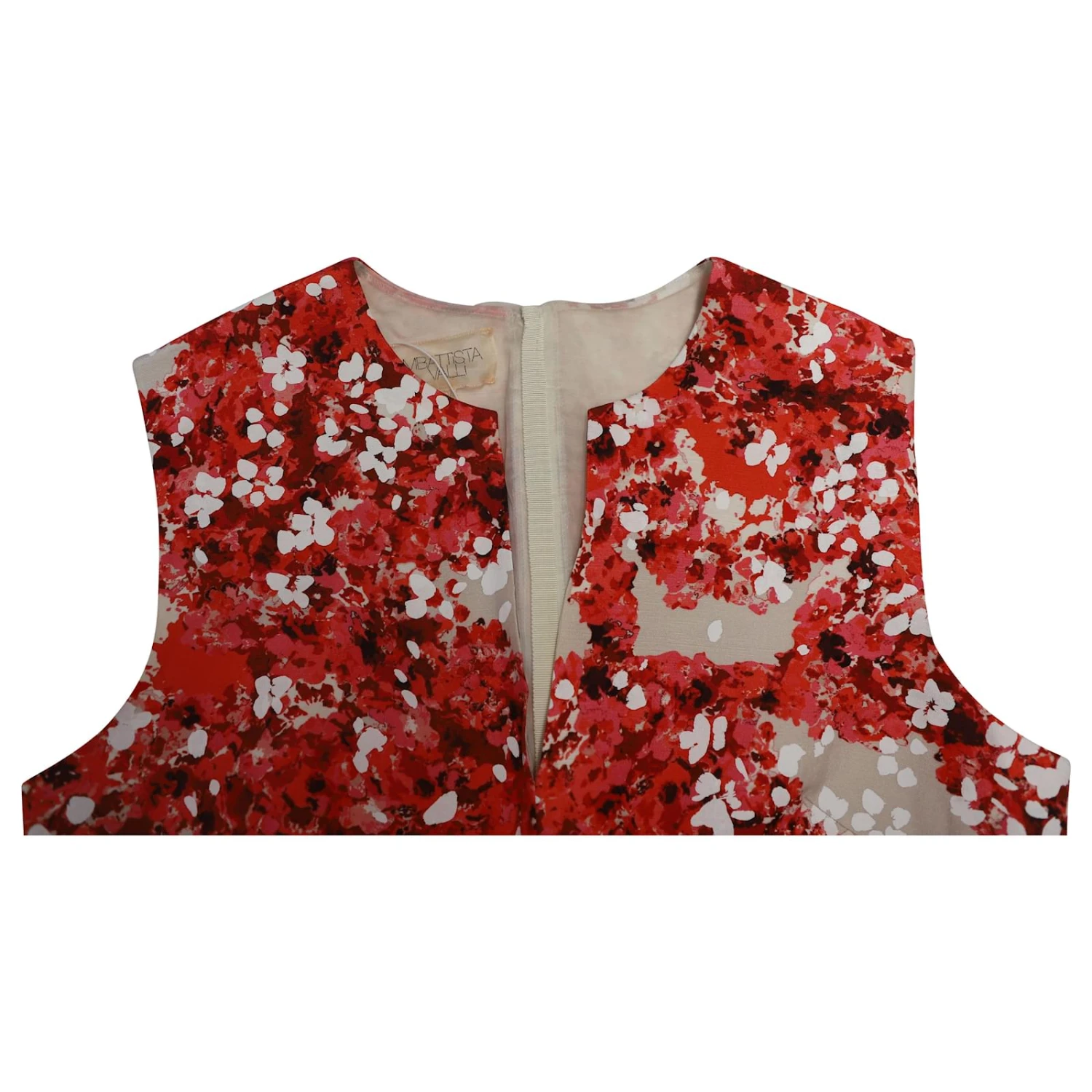 Giambattista Valli Mini Robe Sans Manches à Fleurs En Coton Rouge – Image 6