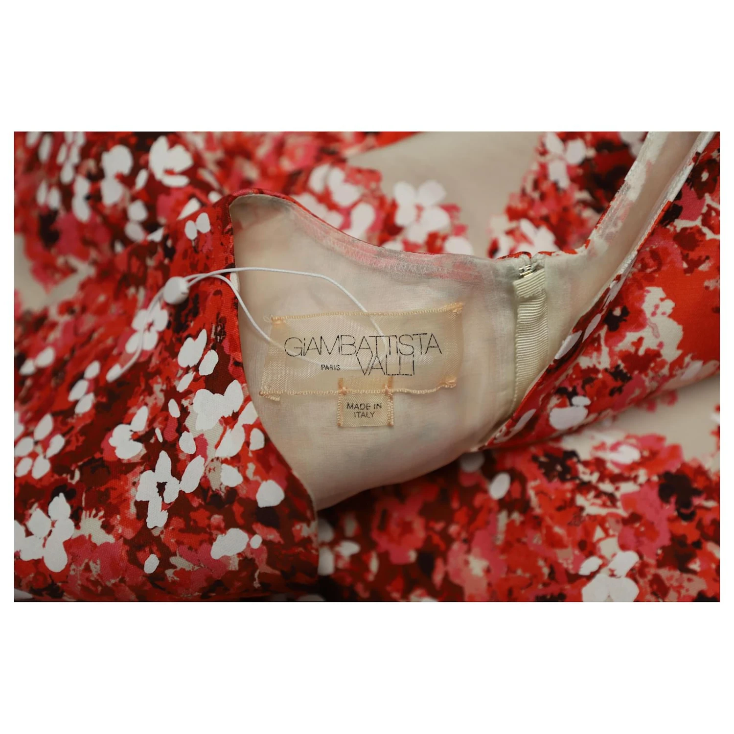 Giambattista Valli Mini Robe Sans Manches à Fleurs En Coton Rouge – Image 7