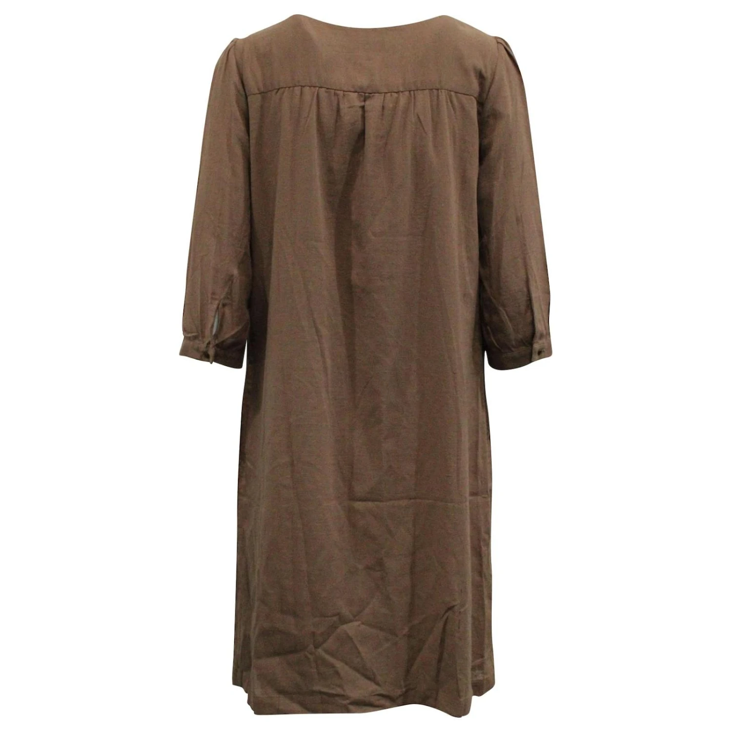 Apc A.P.C. Ceinturée 3/4 Robe à Manches En Coton Marron – Image 3