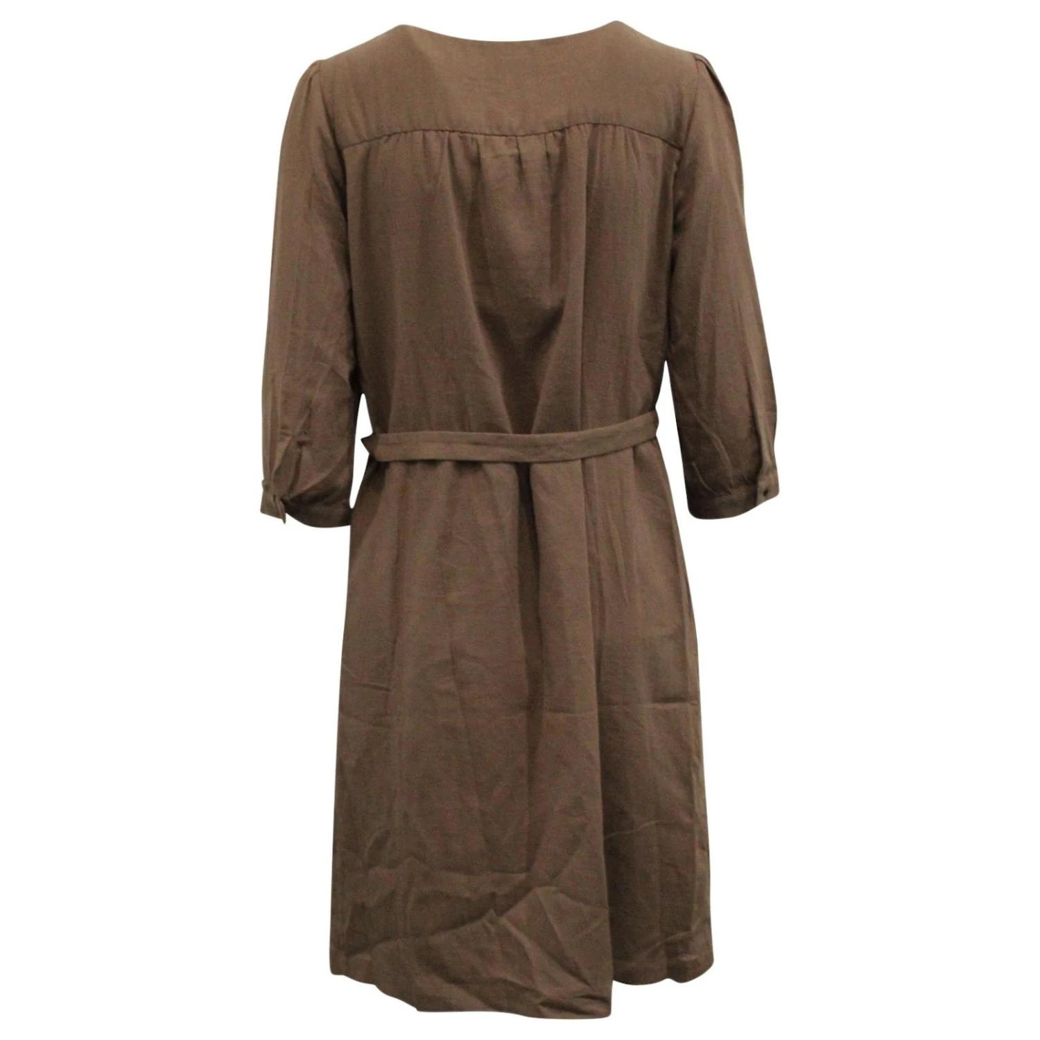 Apc A.P.C. Ceinturée 3/4 Robe à Manches En Coton Marron – Image 9