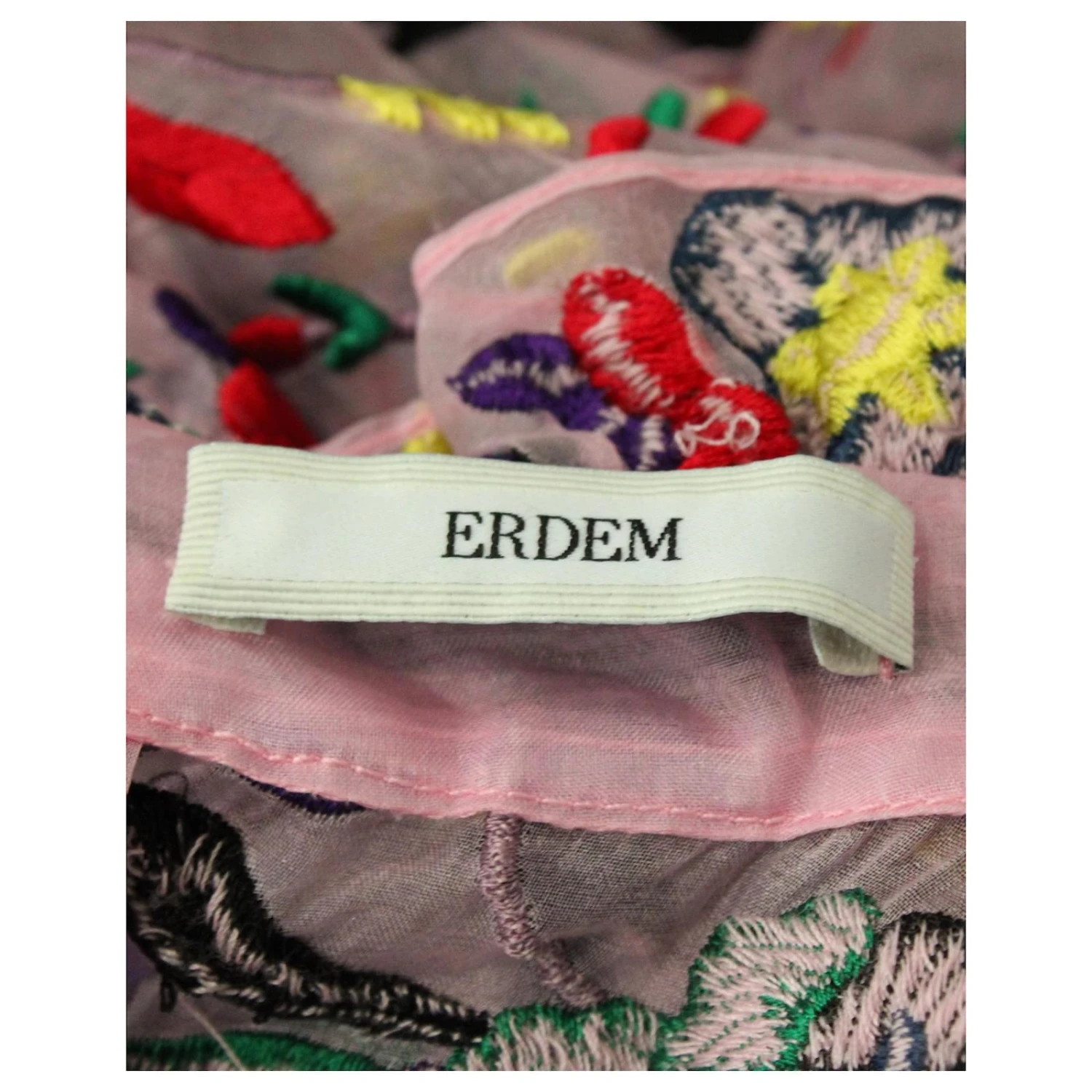 Robe Brodée Erdem Cosima En Soie Rose – Image 4