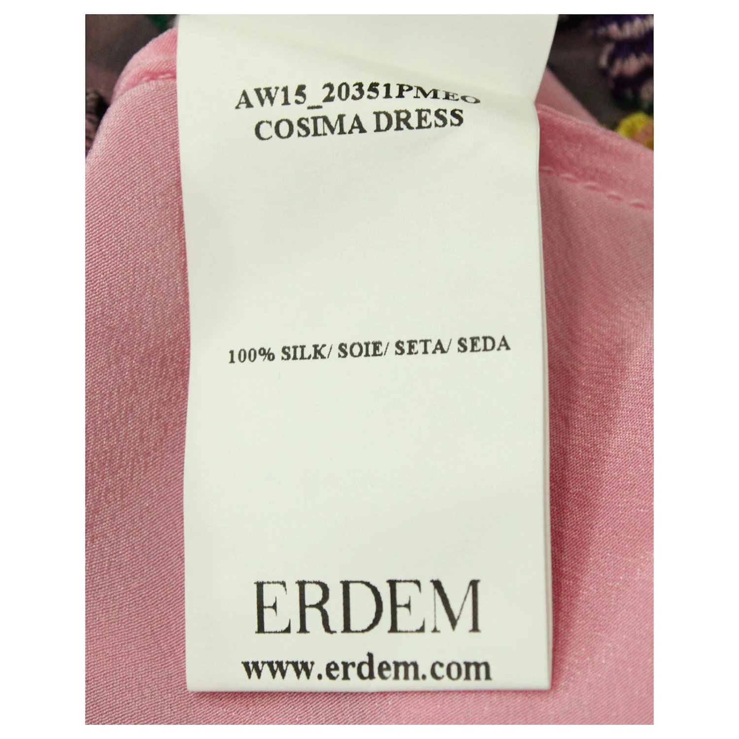 Robe Brodée Erdem Cosima En Soie Rose – Image 6
