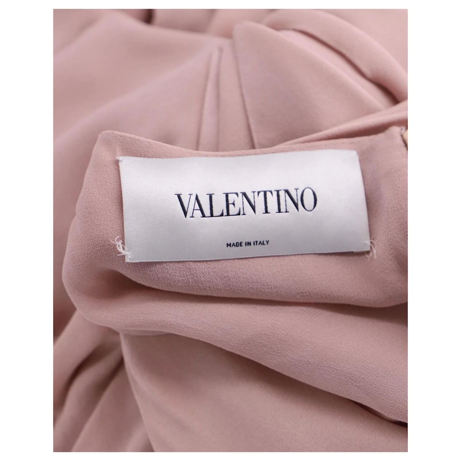 Robe De Cocktail Froncée Valentino En Soie Rose Pastel – Image 4