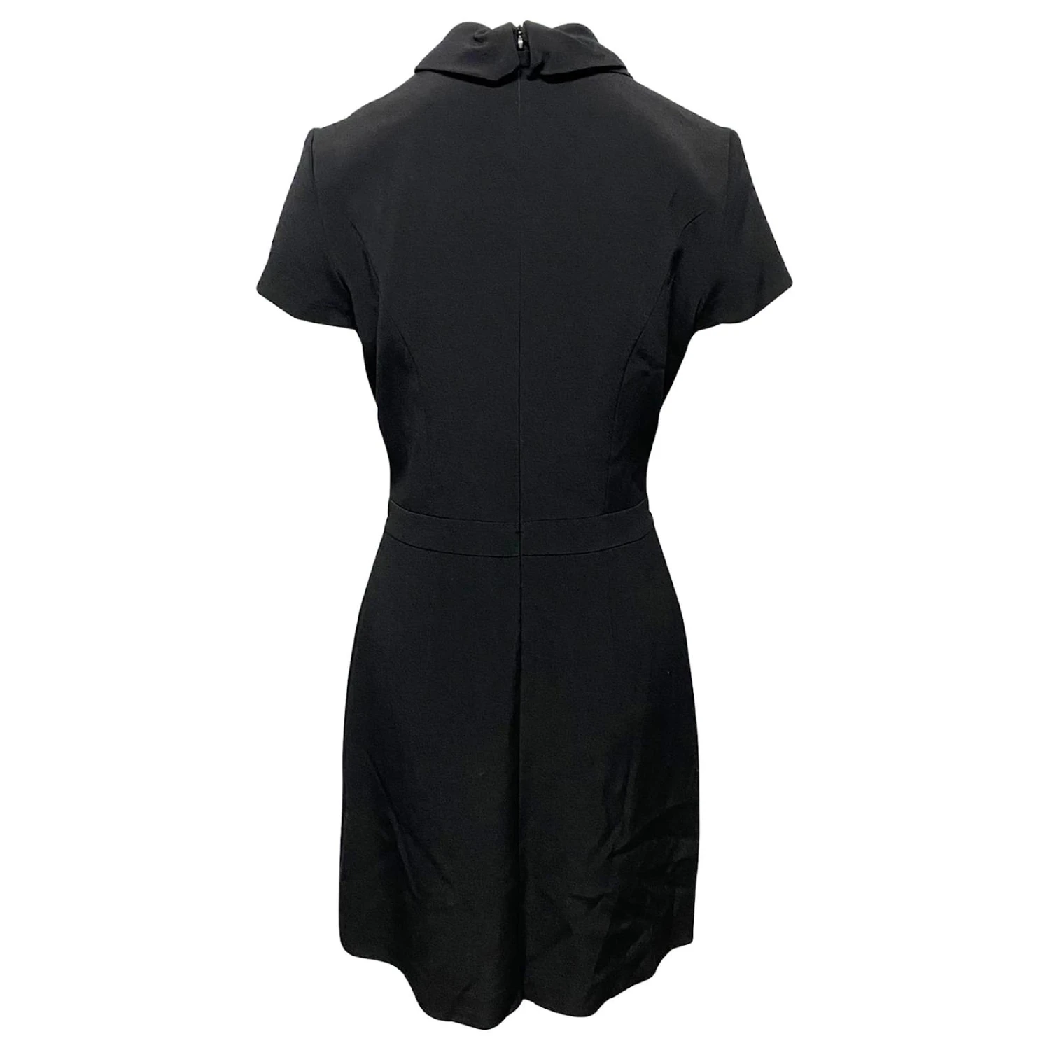 Hugo Boss La Robe De Travail à Encolure Trou De Serrure Hugo Est En Viscose Noire – Image 3