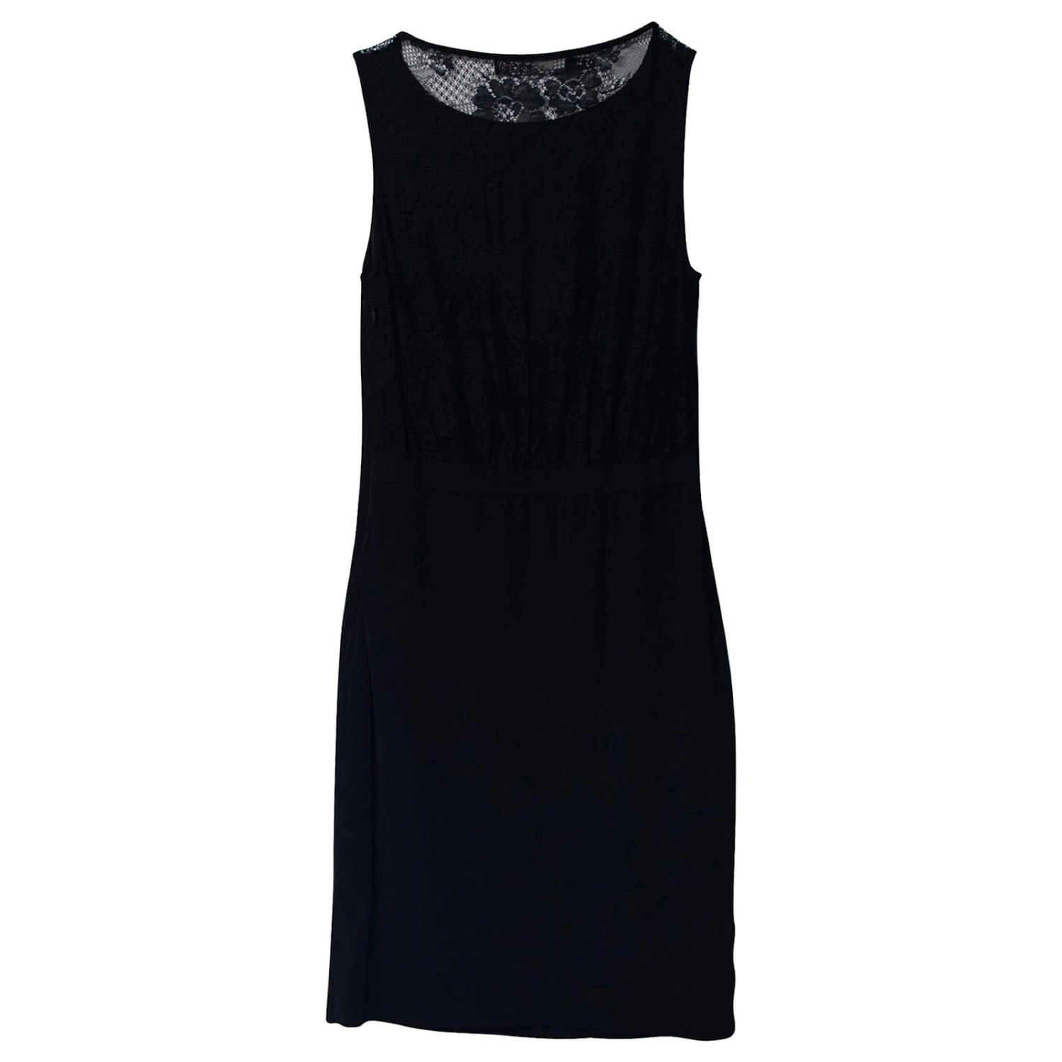 Love Moschino - Robe Courte Sans Manches En Dentelle Au Dos En Viscose Noire – Image 5