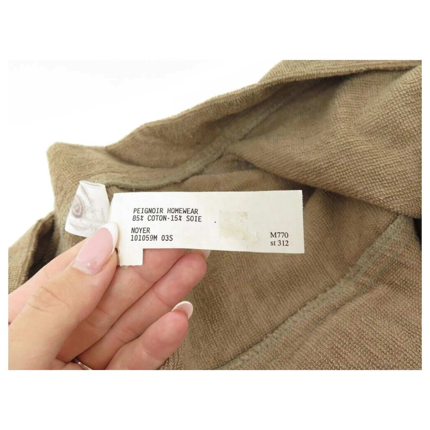 Hermès NEUF PEIGNOIR HERMES 101059M T 36 S COTON ET SOIE MARRON HOMEWEAR BATH ROBE – Image 4