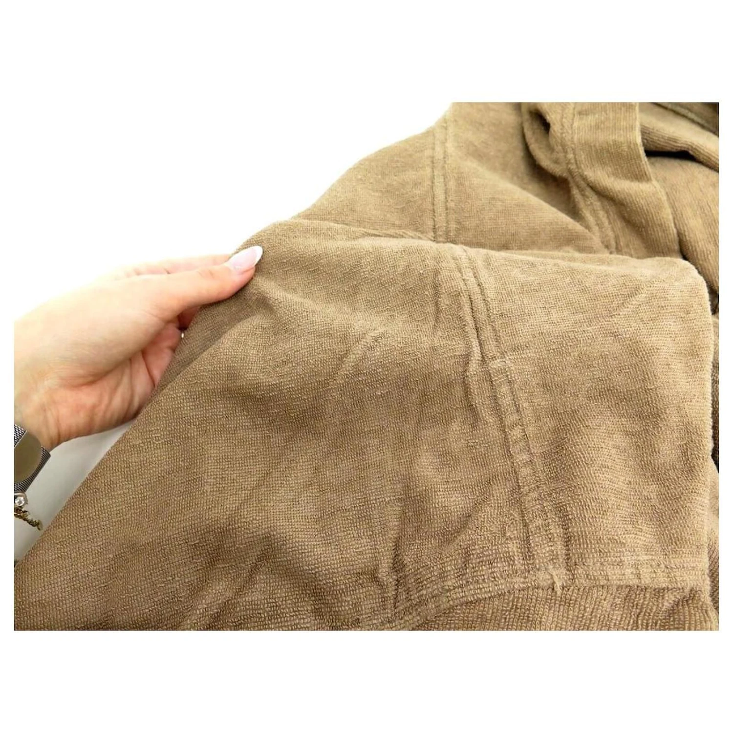 Hermès NEUF PEIGNOIR HERMES 101059M T 36 S COTON ET SOIE MARRON HOMEWEAR BATH ROBE – Image 6