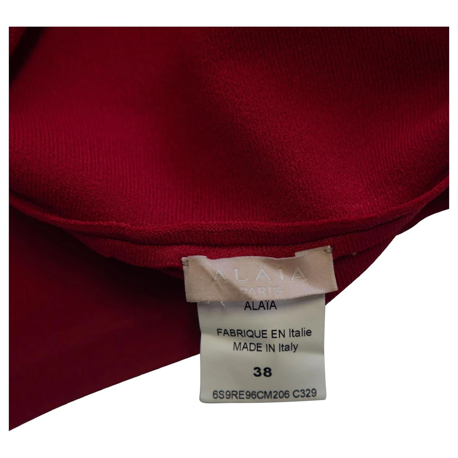 ALAIA Robe Ajustée Et Évasée Alaïa Avec Ourlet Découpé Au Laser En Viscose Rouge – Image 7