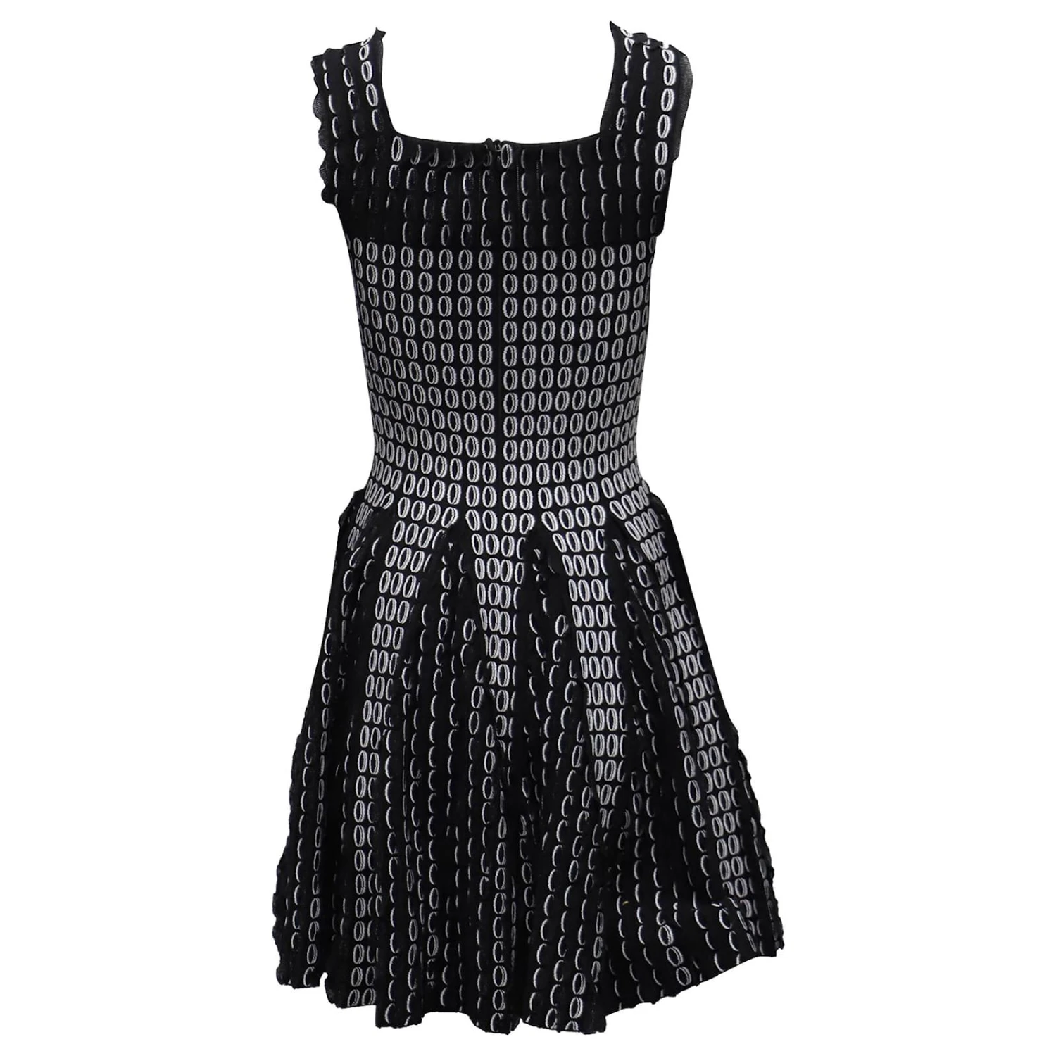 Alaïa Alaia Mini Robe évasée Sans Manches En Polyester Viscose Noir – Image 3