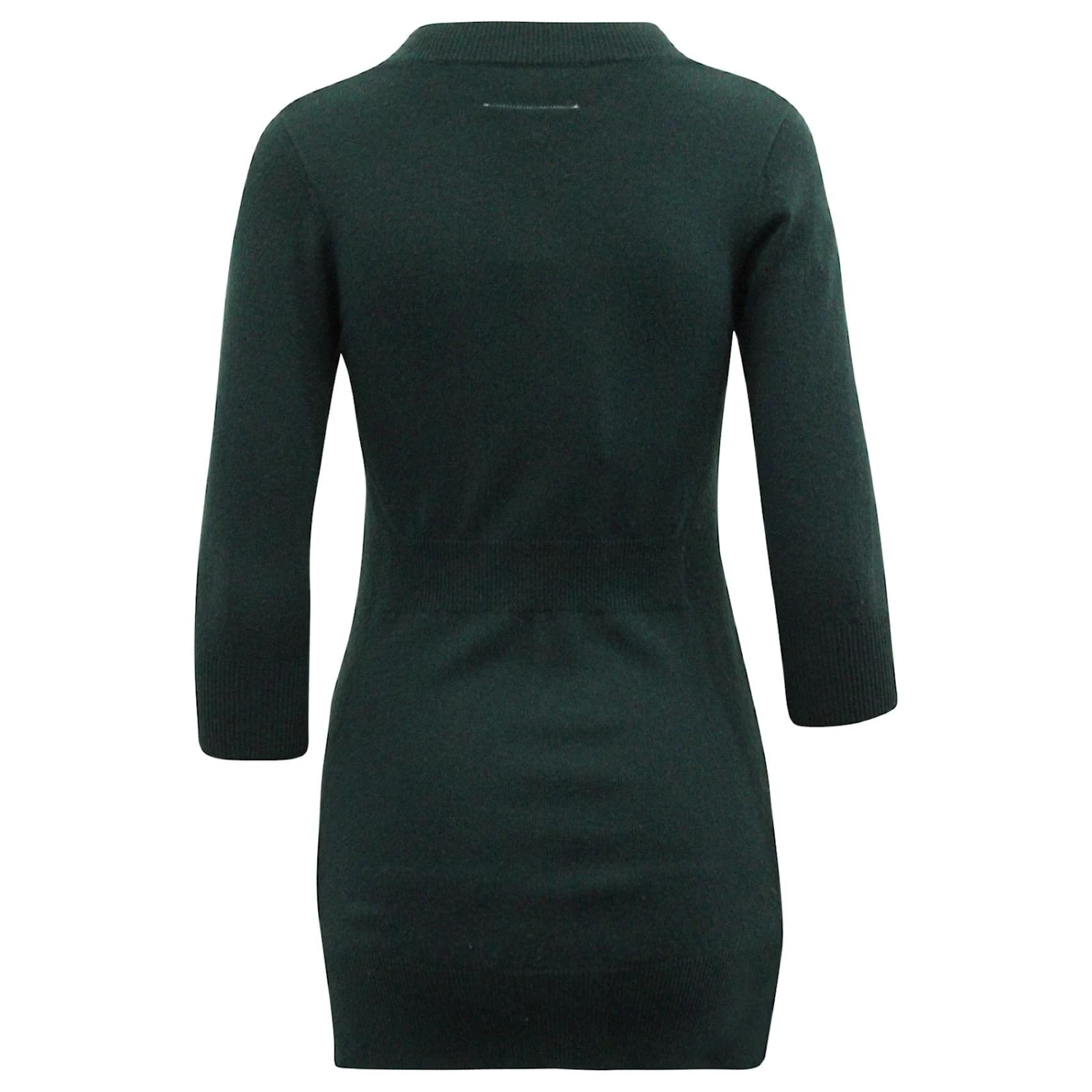 Maison Martin Margiela Mini Robe En Maille De Laine De Coton Vert émeraude – Image 3