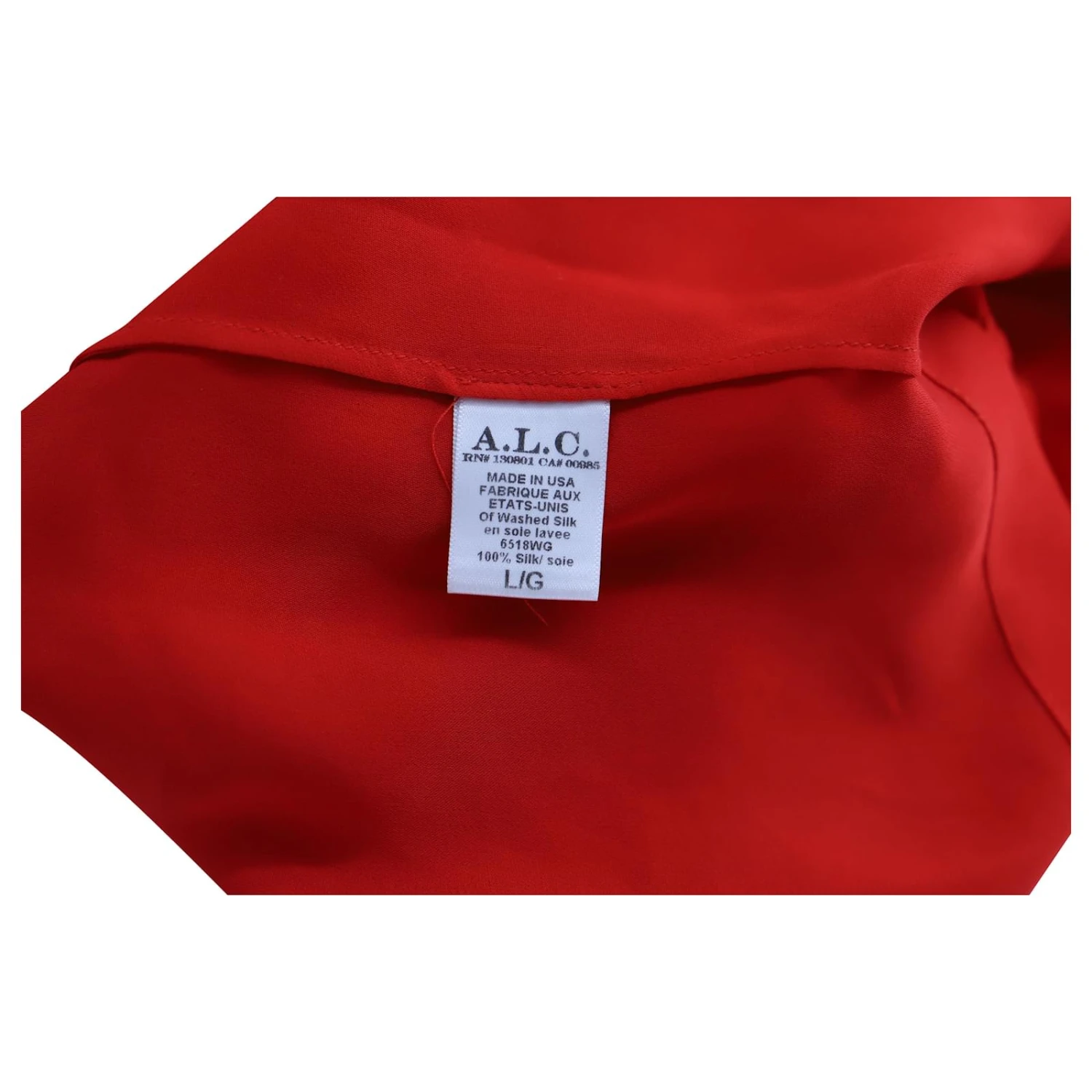 A.l.C. Robe à Manches Longues En Soie Rouge – Image 5
