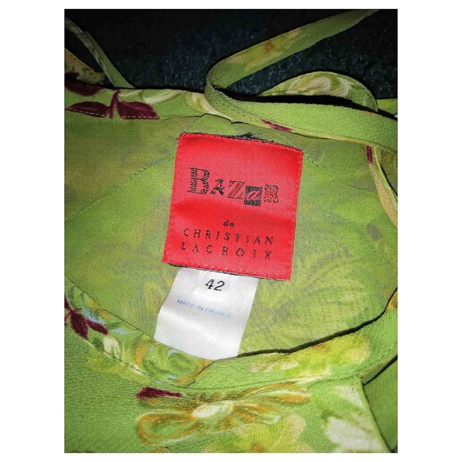 CHRISTIAN LACROIX ROBE DRESS CREPE PISTACHE LIENS CROISES COU SOIREE T40 /42 Vert Clair – Image 4