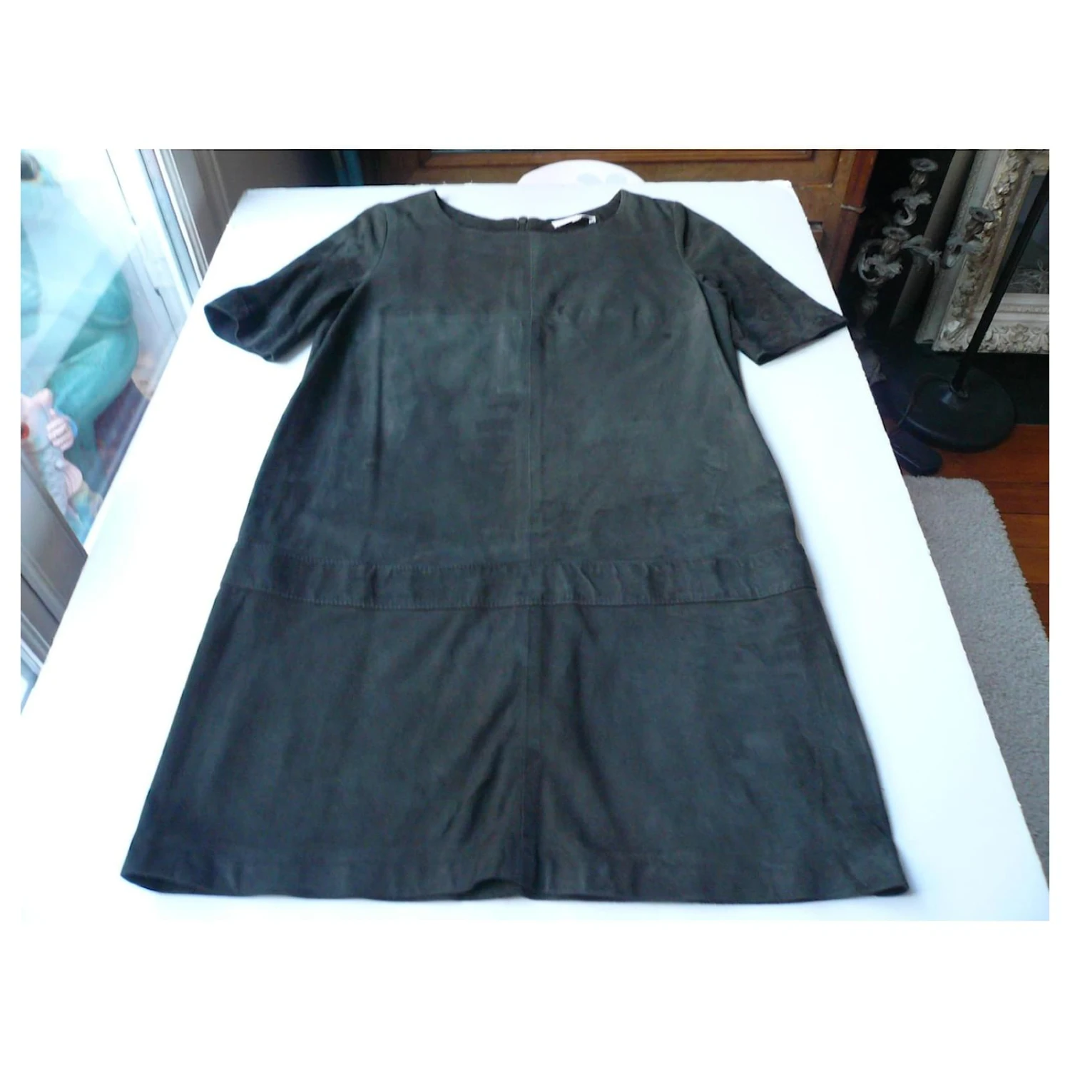 Ba&Sh BASH – ROBE DAIM COULEUR CARBONNE T1 Noir – Image 2