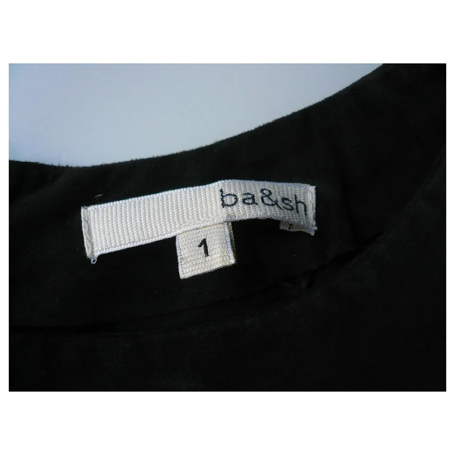 Ba&Sh BASH – ROBE DAIM COULEUR CARBONNE T1 Noir – Image 3