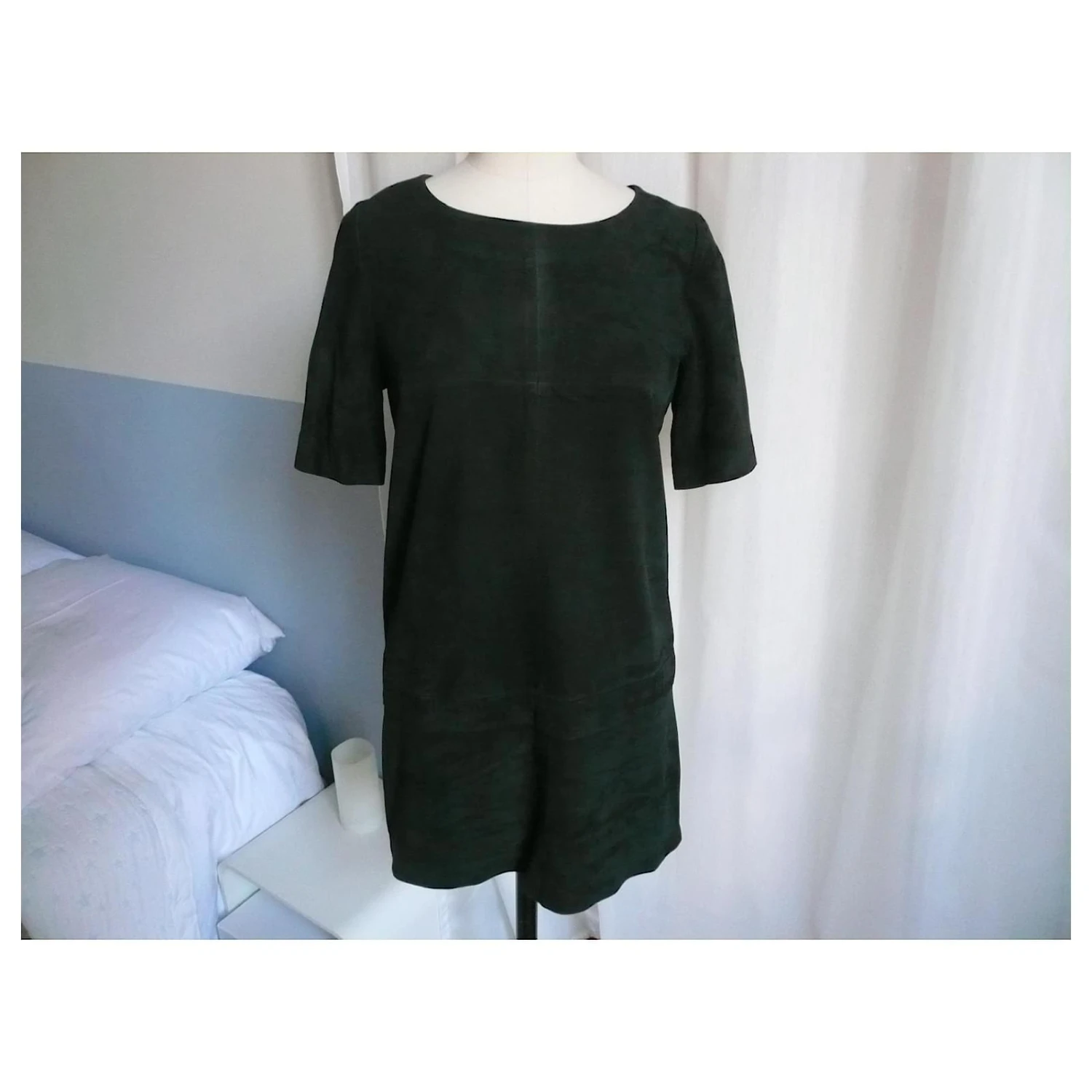 Ba&Sh BASH – ROBE DAIM COULEUR CARBONNE T1 Noir – Image 5