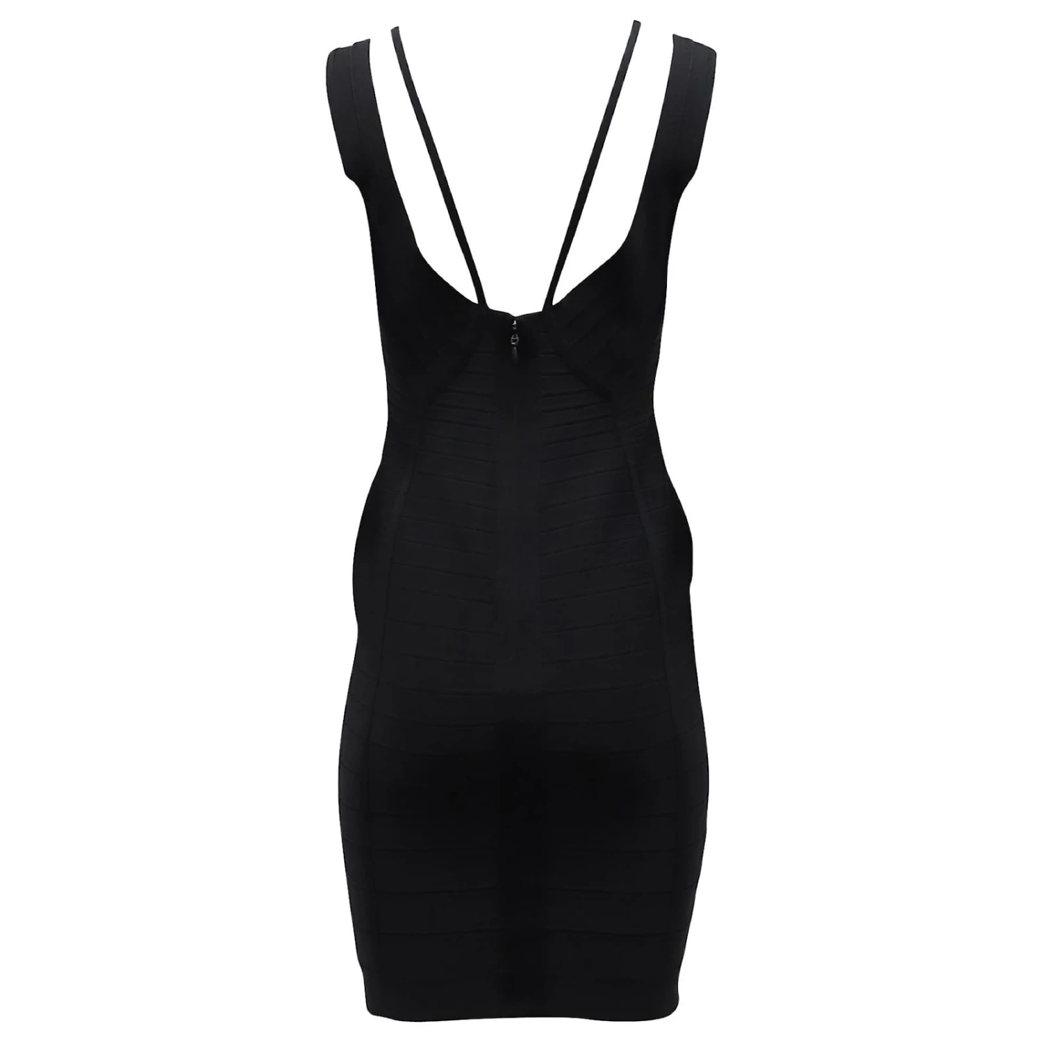 Herve Leger Mini-robe Bandage à Col En V En Cupro Noir – Image 3