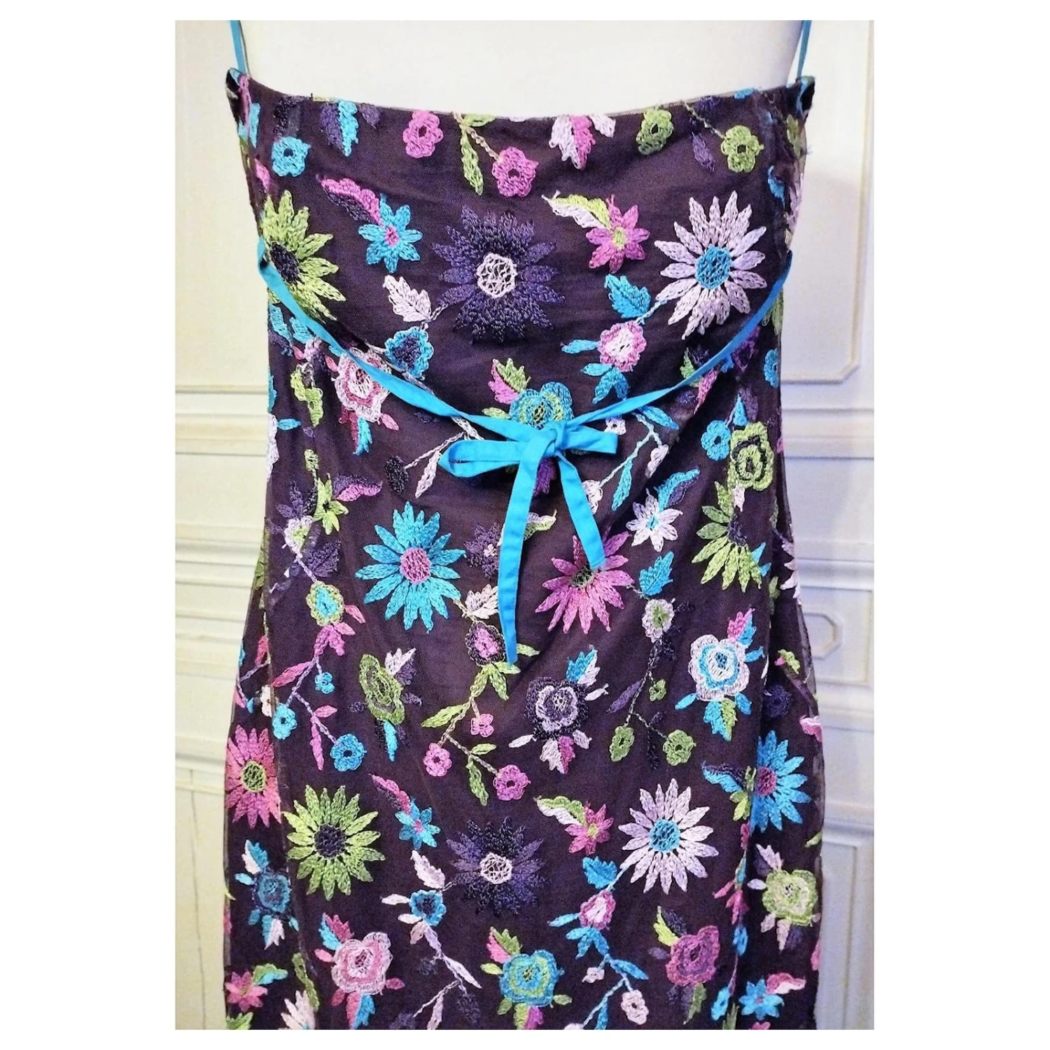 CHRISTIAN LACROIX ROBE COUTURE DRESS BROCHEE DOUBLE PORTé T 40/42 Violet Foncé – Image 6