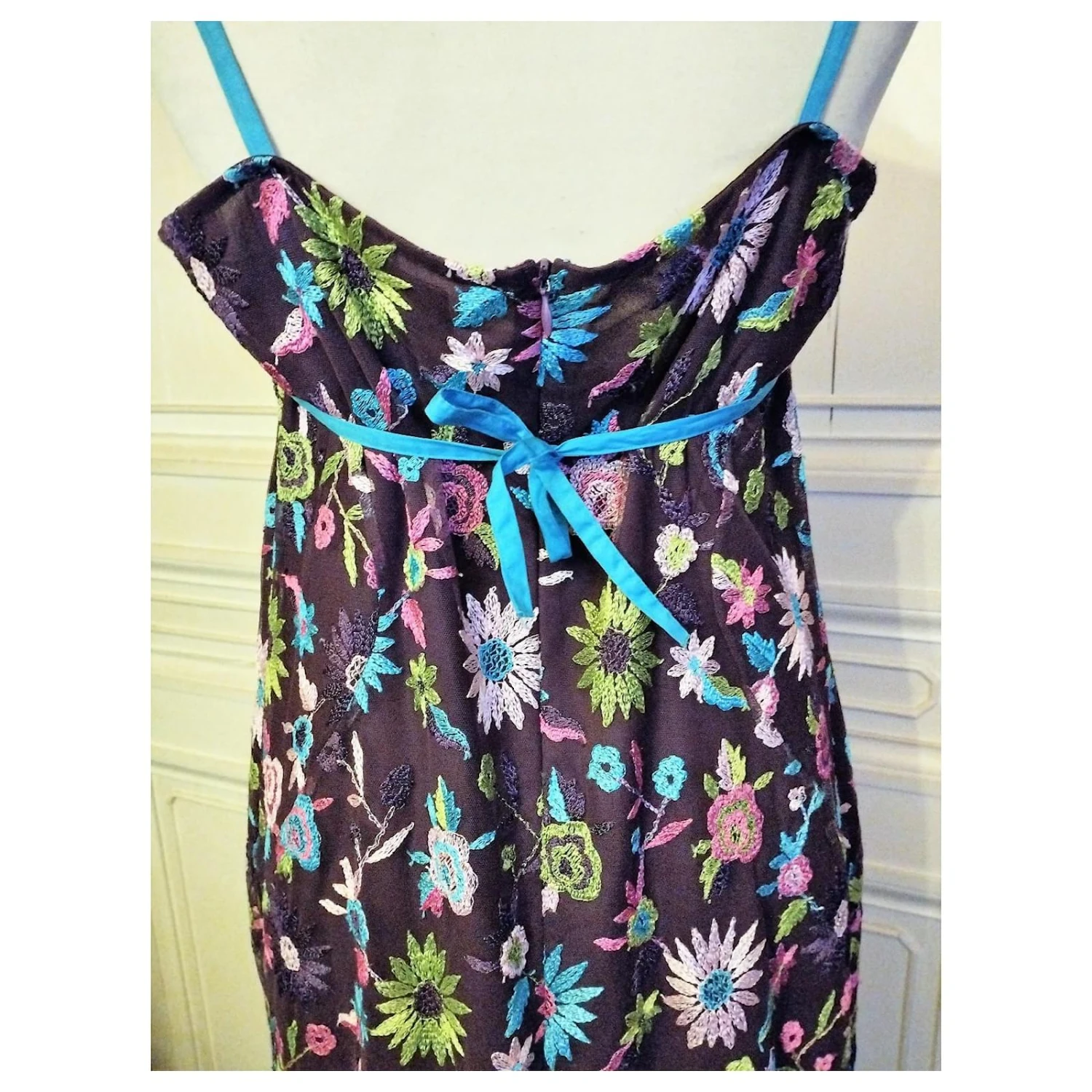 CHRISTIAN LACROIX ROBE COUTURE DRESS BROCHEE DOUBLE PORTé T 40/42 Violet Foncé – Image 9