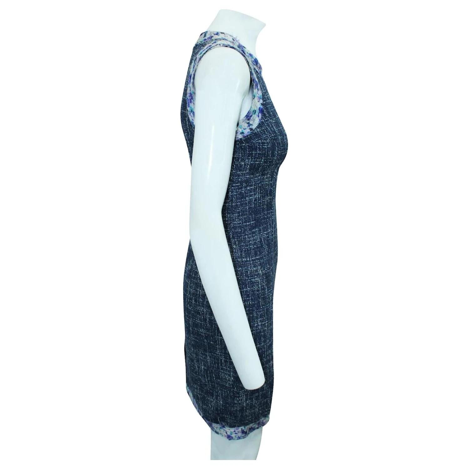 D&G Robe En Tweed Bleu – Image 4