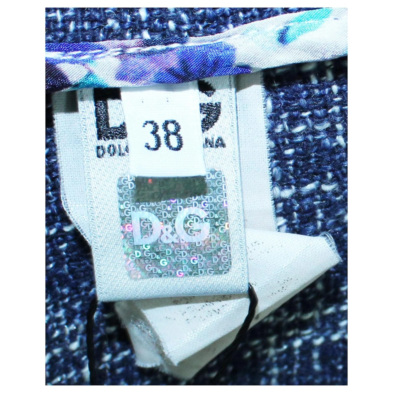 D&G Robe En Tweed Bleu – Image 6