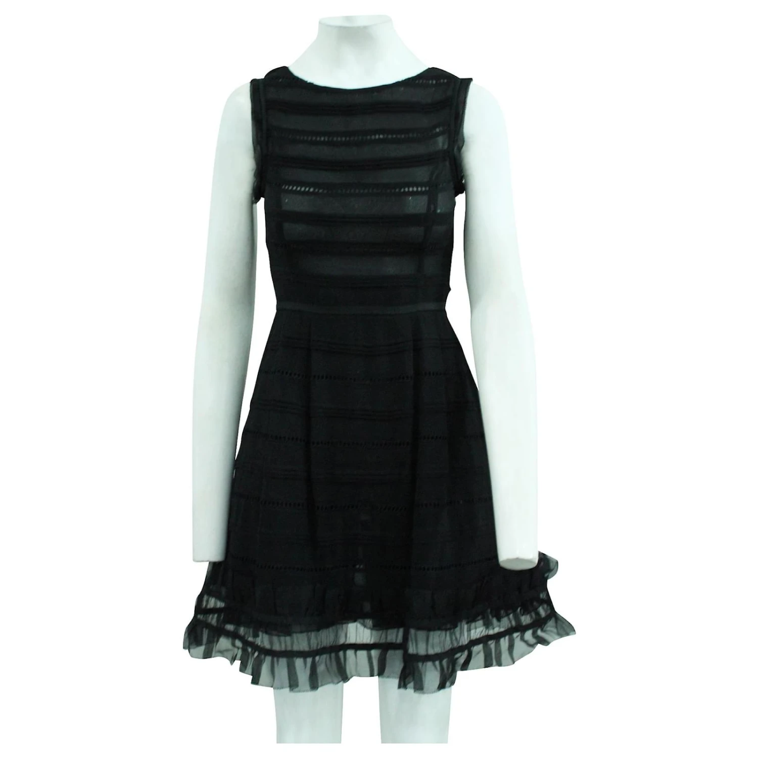 Red Valentino Robe De Cocktail Noire Avec Broderie – Image 2