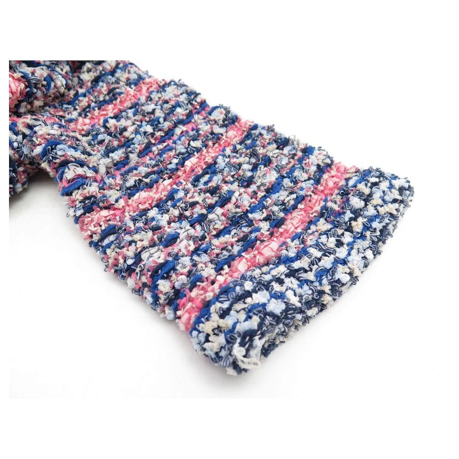 ROBE CHANEL EFFET TRICOTE P50843K06512 40 M TWEED MULTICOLORE KNIT DRESS – Image 6