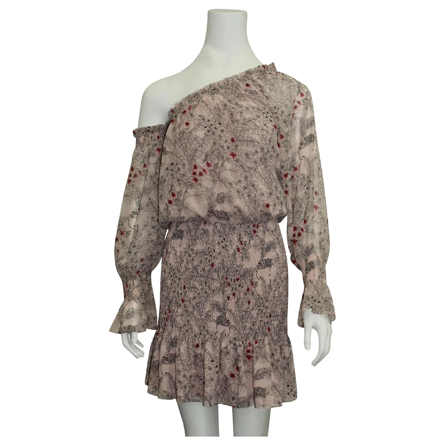 Alexis Robe Rose Fleurie à épaules Dénudées – Image 2