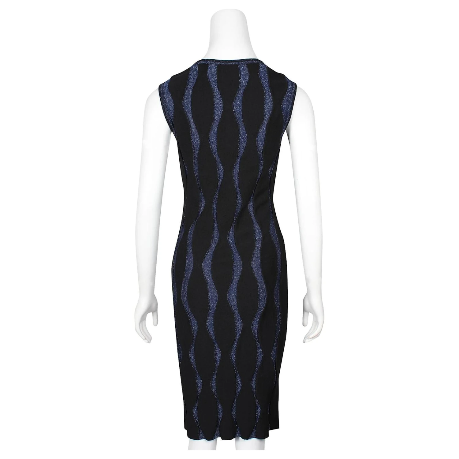 Reiss Robe Moulante Noire Et Bleue Scintillante – Image 3