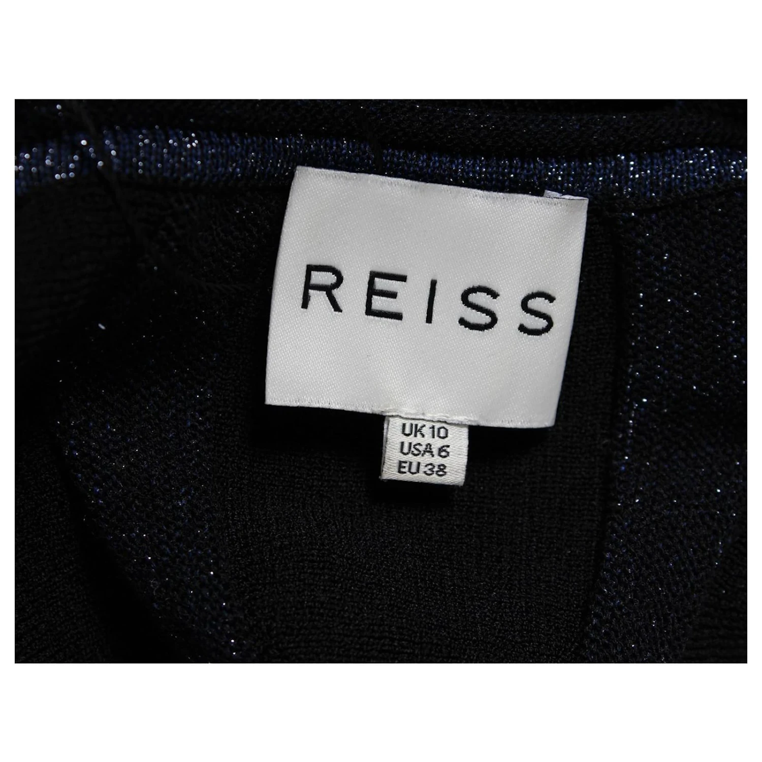 Reiss Robe Moulante Noire Et Bleue Scintillante – Image 5