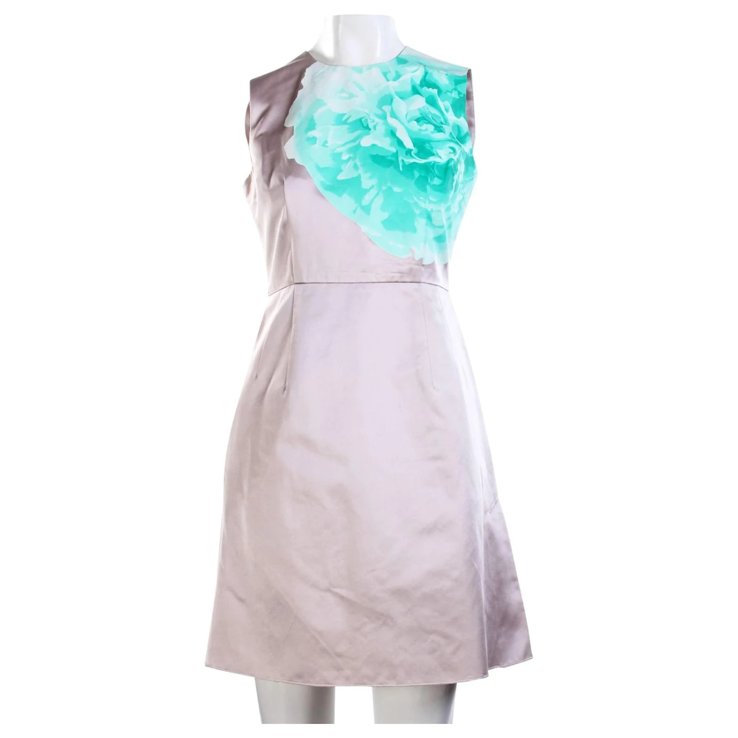 Jonathan Saunders Robe Beige à Imprimé Floral Vert – Image 2