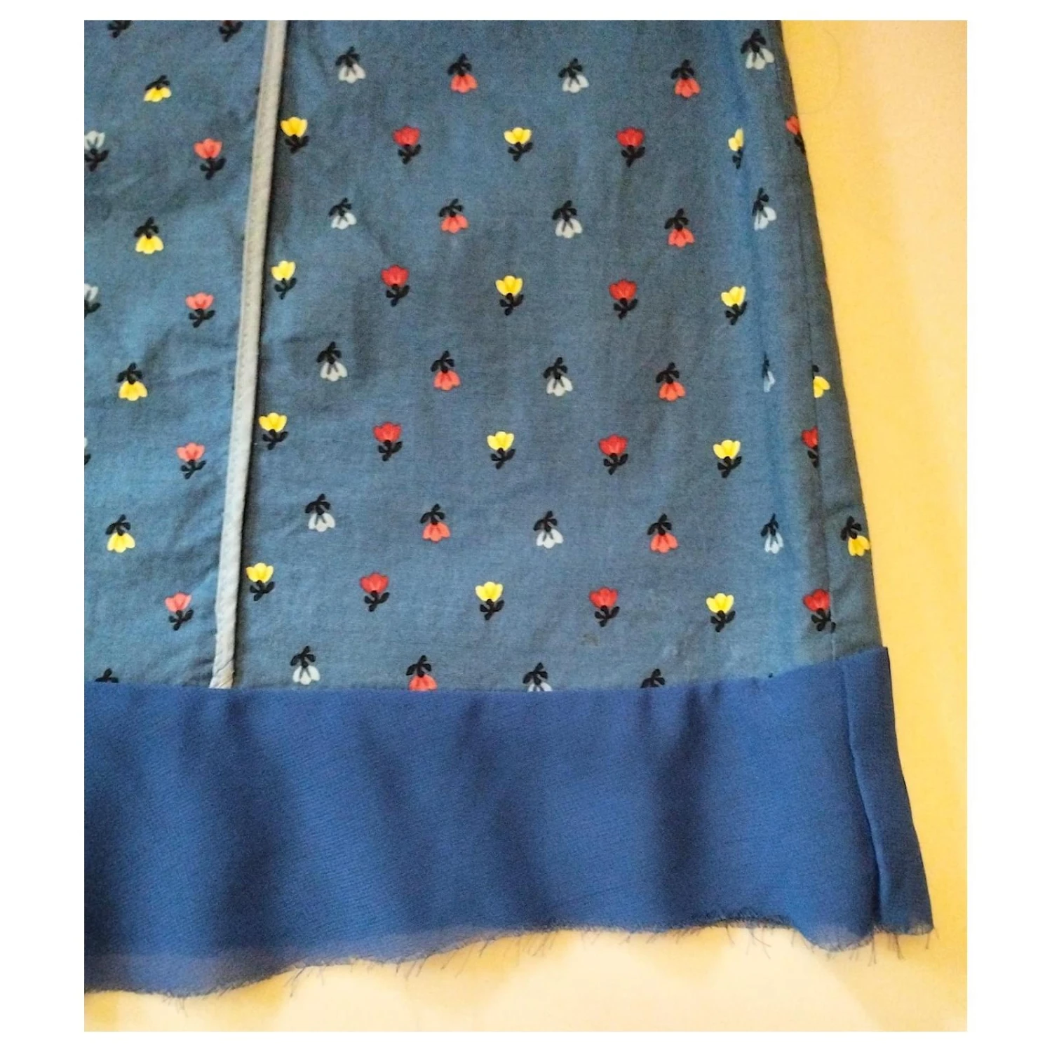 MARC JACOBS ROBE DRESS PRINTANIERE BRANDEBOURGS VOLANTS TULLE T UK 6 OU 36/38 Bleu – Image 2