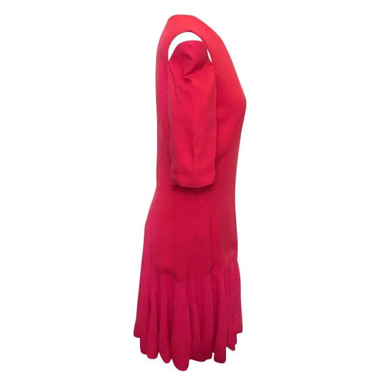 Robe Alexander McQueen Rouge Avec Manches Coupées Et Jupe évasée – Image 4