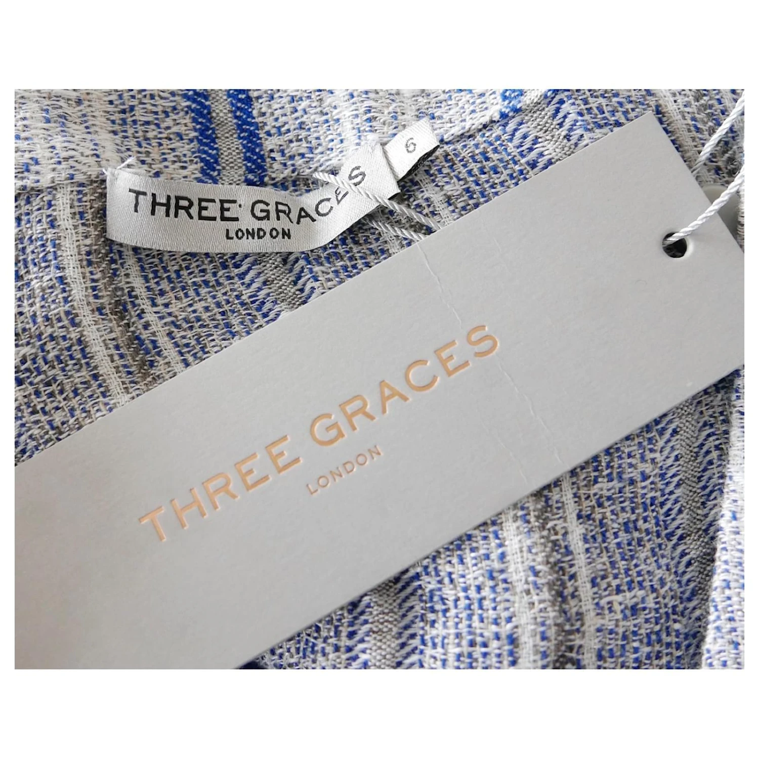 Autre Marque Robe Caftan Three Graces London Livietta Bleu Gris – Image 5